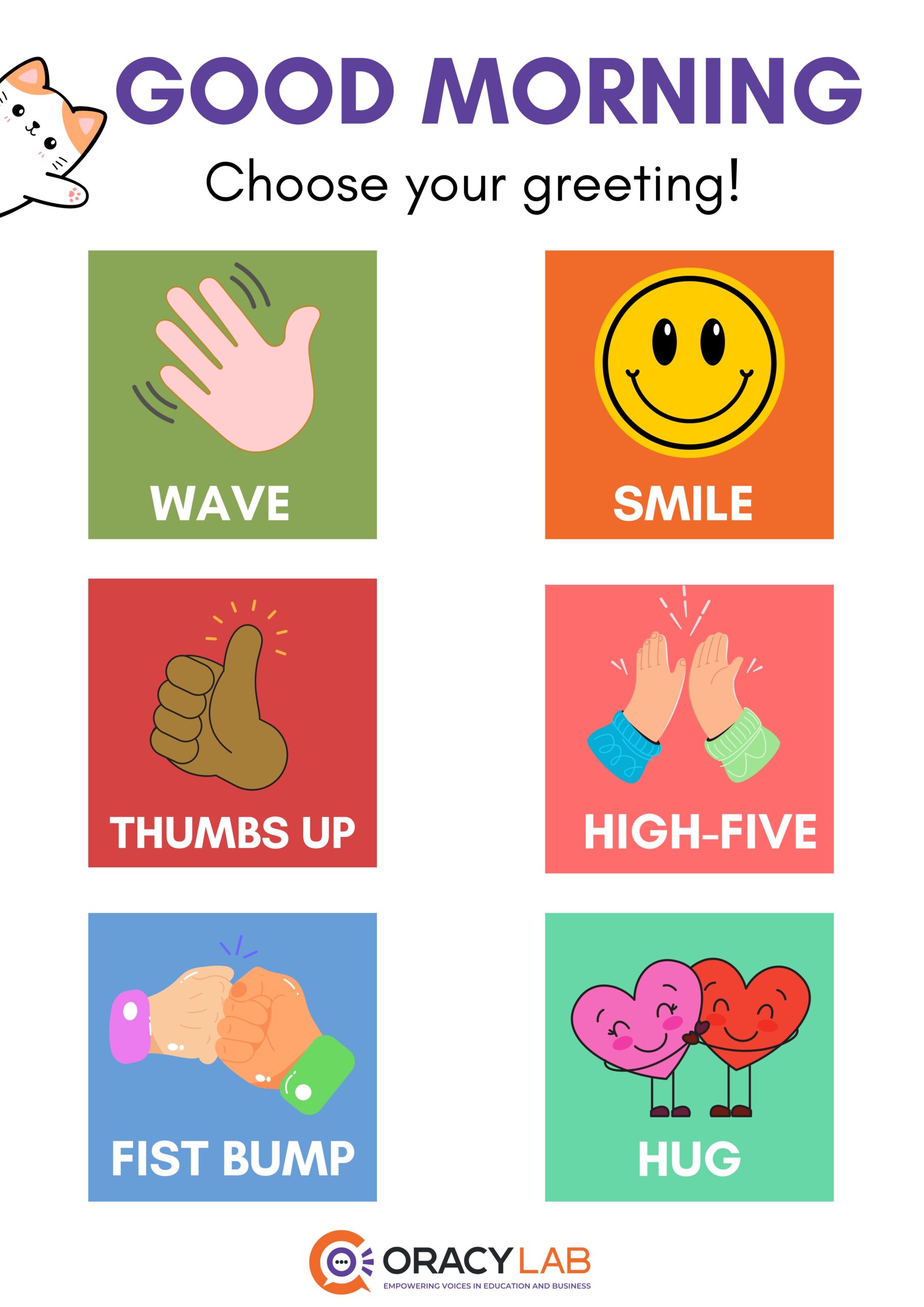 Good Morning Classroom Greeting Poster